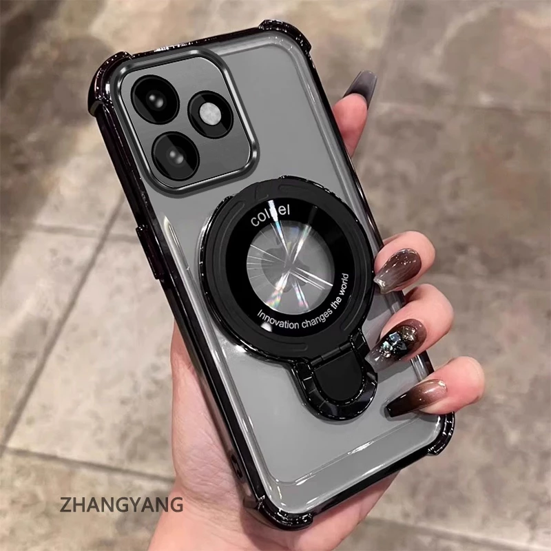 เคสโทรศัพท์สําหรับ infinix hot 30 hot 30i hot 30 Play Aesthetic ดีไซน์ใหม่เคสโทรศัพท์เคลือบด้วยไฟฟ้าสี่มุม anti drop ฟังก์ชั่น TPU soft shell พร้อมผู้ถือโทรศัพท์