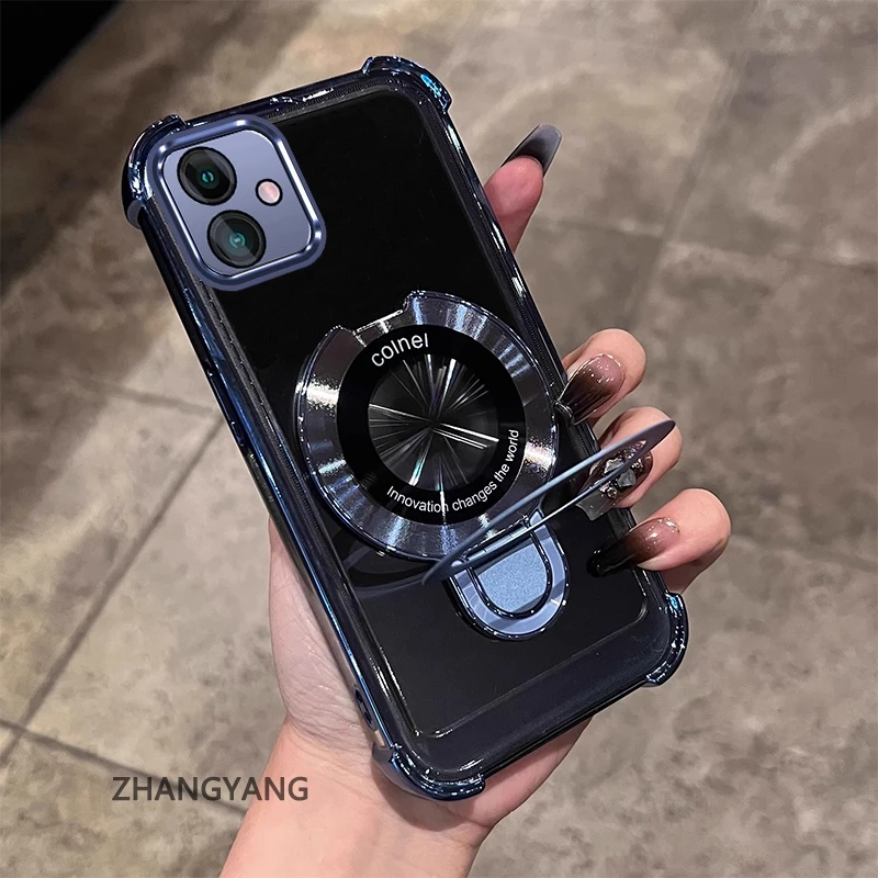 กรณีสําหรับ Samsung A06 ความงามไฟฟ้า anti drop เคสโทรศัพท์ซิลิโคนพร้อมที่วางโทรศัพท์อเนกประสงค์ U-รูปออกแบบใหม่ TPU นิ่ม