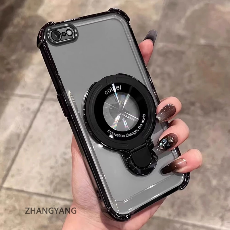 เคสโทรศัพท์สําหรับiPhone 6 Plus iPhone 6s Plus Aestheticเคสโทรศัพท์ออกแบบใหม่electroplatedพร้อมสี่มุมAnti Dropฟังก์ชั่นTPU soft Shellพร้อมที่วางโทรศัพท์
