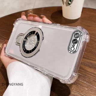 เคสโทรศัพท์สําหรับiPhone 7 Plus iPhone 8 Plus Aestheticเคสโทรศัพท์ออกแบบใหม่electroplatedพร้อมสี่มุมAnti Dropฟังก์ชั่นTPU soft Shellพร้อมที่วางโทรศัพท์