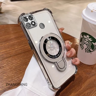 เคสโทรศัพท์สําหรับ OPPO A15 A15S Aesthetic ออกแบบใหม่เคสโทรศัพท์เคลือบด้วยไฟฟ้าสี่มุม anti drop function TPU soft shell พร้อมผู้ถือโทรศัพท์
