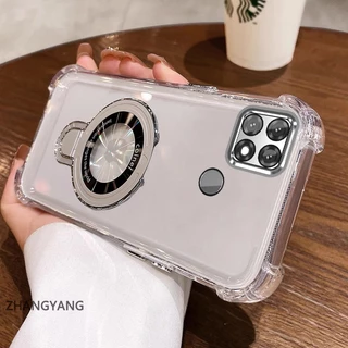 เคสโทรศัพท์สําหรับ OPPO A15 A15S Aesthetic ออกแบบใหม่เคสโทรศัพท์เคลือบด้วยไฟฟ้าสี่มุม anti drop function TPU soft shell พร้อมผู้ถือโทรศัพท์