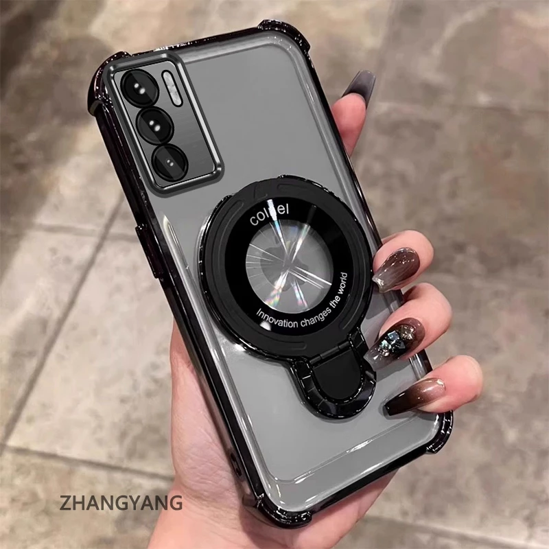 เคสโทรศัพท์สําหรับ OPPO RENO 12 5G RENO 12 Pro 5G ความงามออกแบบใหม่เคสโทรศัพท์เคลือบด้วยไฟฟ้าสี่มุม anti drop ฟังก์ชั่น TPU soft shell พร้อมผู้ถือโทรศัพท์