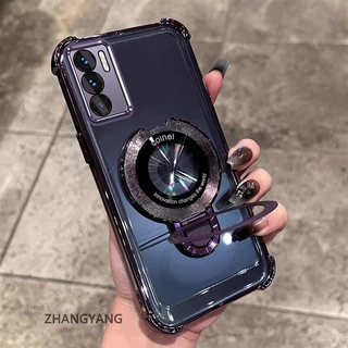 กรณีสําหรับ OPPO A16 ความงามไฟฟ้า anti drop เคสโทรศัพท์ซิลิโคนพร้อมที่วางโทรศัพท์อเนกประสงค์ U-รูปออกแบบใหม่ TPU นิ่ม