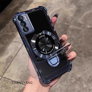 กรณีสําหรับ OPPO A16 ความงามไฟฟ้า anti drop เคสโทรศัพท์ซิลิโคนพร้อมที่วางโทรศัพท์อเนกประสงค์ U-รูปออกแบบใหม่ TPU นิ่ม