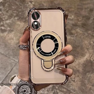 สําหรับ OPPO A18 A38 A17 A17K A60 ความงามไฟฟ้า anti drop เคสโทรศัพท์ซิลิโคนพร้อมผู้ถือโทรศัพท์อเนกประสงค์ U-รูปใหม่ TPU soft shell