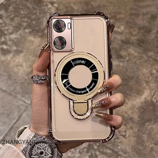 เคสโทรศัพท์สําหรับOPPO A57 4G 2022 A57 5G 2022 A77 A77sความงามออกแบบใหม่เคสโทรศัพท์เคลือบด้วยไฟฟ้าสี่มุมAnti Dropฟังก์ชั่นTPU soft Shellพร้อมที่วางโทรศัพท์