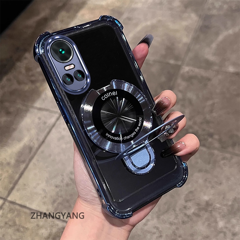 สําหรับ OPPO RENO 10 5G RENO 10 Pro 5G ความงามไฟฟ้า anti drop เคสโทรศัพท์ซิลิโคนพร้อมผู้ถือโทรศัพท์อเนกประสงค์ U-รูปใหม่ TPU soft shell