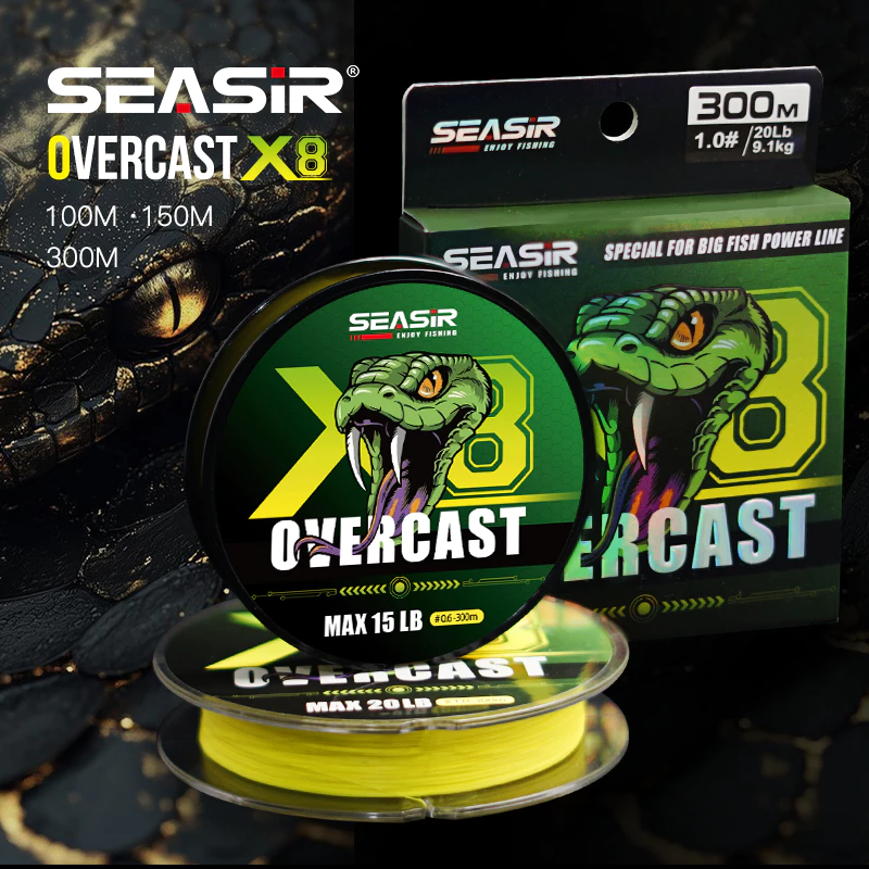 Seasir Overcast X8 PE สายตกปลาญี่ปุ่น 8 Braided Multifilament 100 M/150 M/300 M 15-50LB สูง Stength หลักสําหรับปลาใหญ่สาย