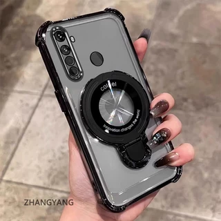 สําหรับRealme 5 5i 5s 6i c3 ความงามไฟฟ้าAnti DROPซิลิโคนเคสโทรศัพท์พร้อมที่วางโทรศัพท์อเนกประสงค์U-รูปออกแบบใหม่TPU soft shell