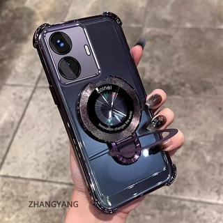 กรณีสําหรับRealme C55 ความงามไฟฟ้าAnti DROPซิลิโคนเคสโทรศัพท์พร้อมที่วางโทรศัพท์อเนกประสงค์U-รูปออกแบบใหม่TPU soft shell