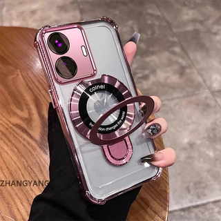 กรณีสําหรับRealme C55 ความงามไฟฟ้าAnti DROPซิลิโคนเคสโทรศัพท์พร้อมที่วางโทรศัพท์อเนกประสงค์U-รูปออกแบบใหม่TPU soft shell