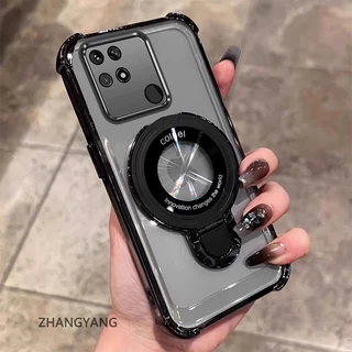 สําหรับ redmi 10C ความงามไฟฟ้า anti drop เคสโทรศัพท์ซิลิโคนพร้อมที่วางโทรศัพท์อเนกประสงค์ U-รูปออกแบบใหม่ TPU soft shell