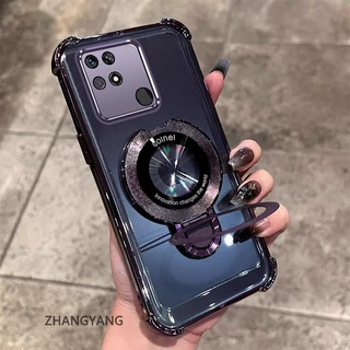สําหรับ redmi 10C ความงามไฟฟ้า anti drop เคสโทรศัพท์ซิลิโคนพร้อมที่วางโทรศัพท์อเนกประสงค์ U-รูปออกแบบใหม่ TPU soft shell