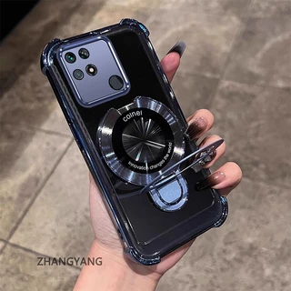 สําหรับ redmi 10C ความงามไฟฟ้า anti drop เคสโทรศัพท์ซิลิโคนพร้อมที่วางโทรศัพท์อเนกประสงค์ U-รูปออกแบบใหม่ TPU soft shell
