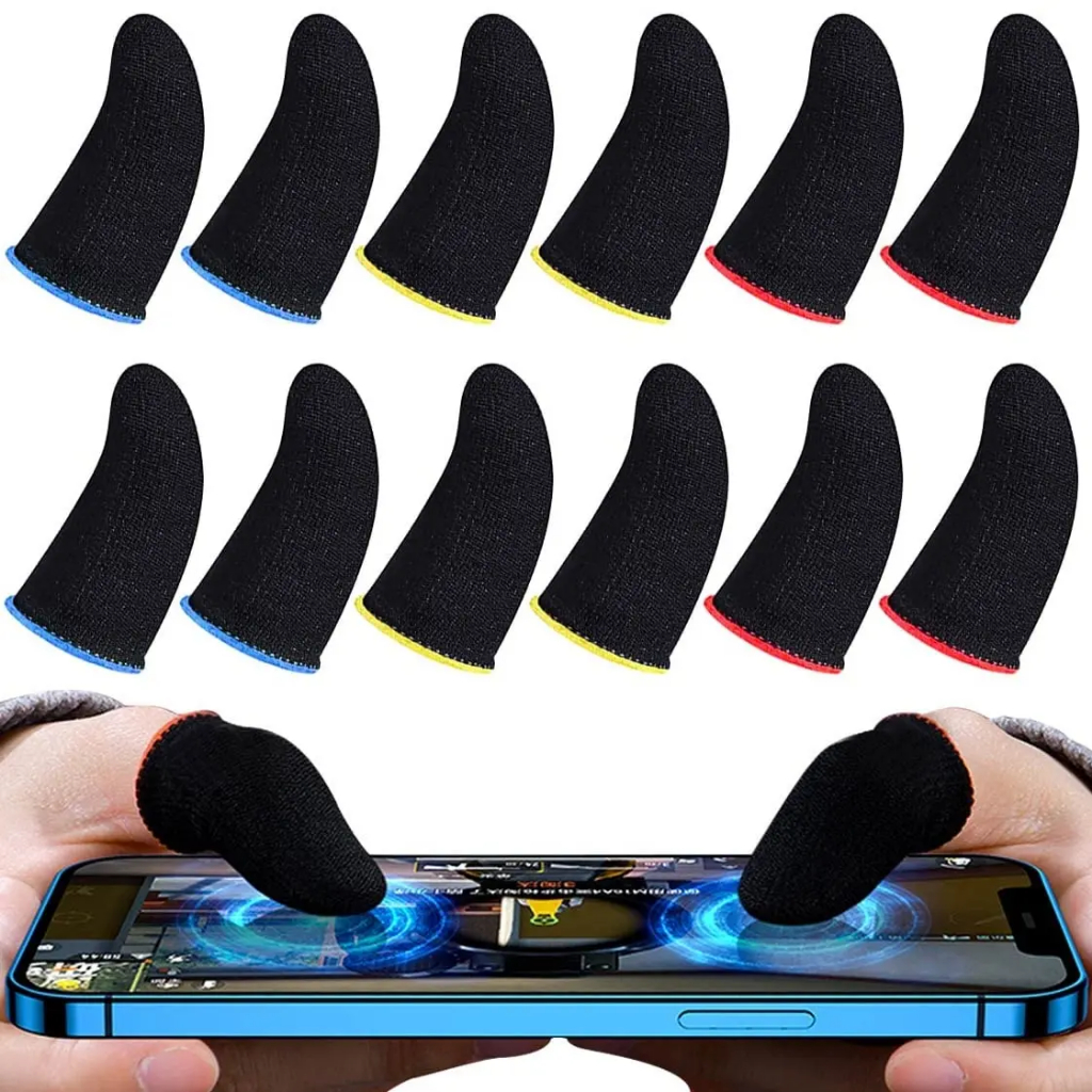 TheMall ฝาครอบนิ้วเกมคอนโทรลเลอร์สําหรับPUBGเหงื่อหลักฐานNon-Scratch Sensitive Touch Screen Gaming Finger Thumb Sleeveถุงมือมือถือ
