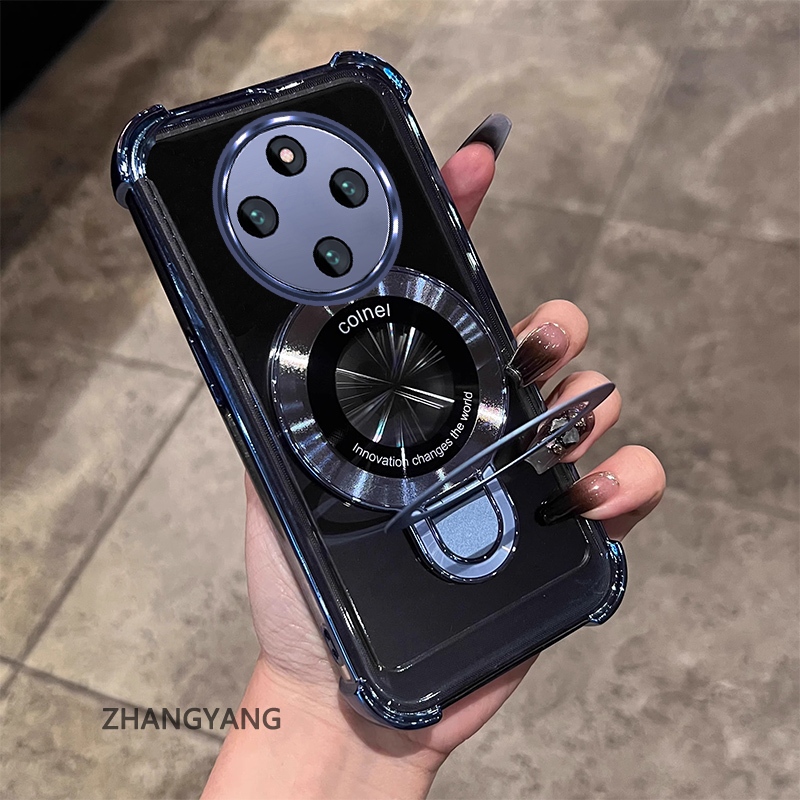 สําหรับ Redmi 14C ความงามไฟฟ้า anti drop เคสโทรศัพท์ซิลิโคนพร้อมที่วางโทรศัพท์อเนกประสงค์ U-รูปออกแบบใหม่ TPU soft shell