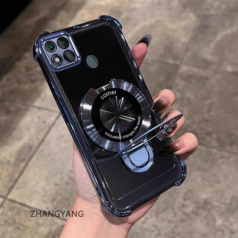 สําหรับ Redmi 9c 10A ความงามไฟฟ้า anti drop เคสโทรศัพท์ซิลิโคนพร้อมที่วางโทรศัพท์อเนกประสงค์ U-รูปออกแบบใหม่ TPU soft shell