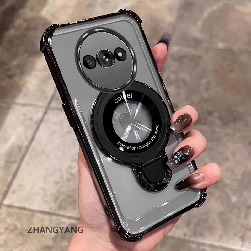 เคสโทรศัพท์สําหรับRedmi A3 Aestheticเคสโทรศัพท์ออกแบบใหม่electroplatedพร้อมสี่มุมAnti Dropฟังก์ชั่นTPU soft Shellพร้อมที่วางโทรศัพท์