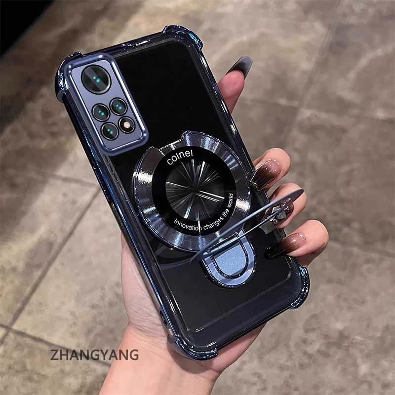 สําหรับ Redmi note 11 4G Pro note 11 Pro 5G ความงามไฟฟ้า anti drop เคสโทรศัพท์ซิลิโคนพร้อมที่วางโทรศัพท์อเนกประสงค์ U-รูปออกแบบใหม่ TPU soft shell
