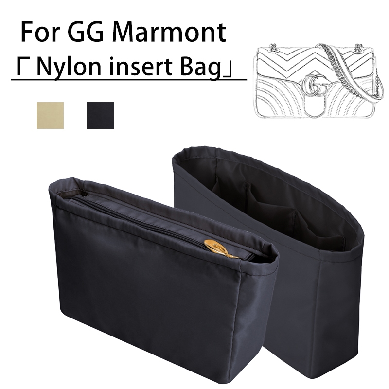 Bngin เหมาะสําหรับ GG Marmont กระเป๋าไนลอน กระเป๋าผ้า liner Multi-functional Travel ใส่กระเป๋าแต่งหน้า Organizer รูปร่างเรียงรายกระเป๋า Super กระเป๋าเครื่องสําอาง