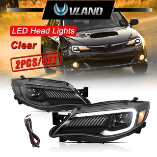 VLAND LED Headlights w/Sequential Turn Signal For 2008-2014 Subaru Impreza WRX 3th Gen (GE/GV/GH/GR)