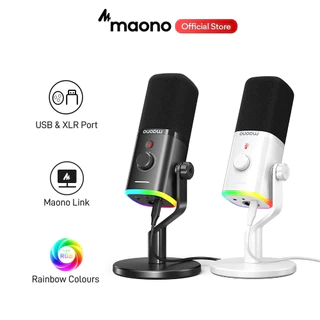 Maono PD100X RGB ไมโครโฟนสําหรับเล่นเกมแบบไดนามิก USB/XLR ชุดไมโครโฟนโหมดคู่พร้อมซอฟต์แวร์ ปิดเสียง การควบคุมระดับเสียงสําหรับพีซีโทรศัพท์ สตรีมมิ่ง เล่นเกม