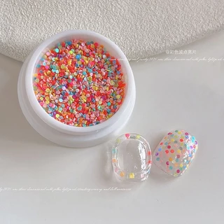 Rou Bao เล็บที่มีสีสัน Polka Dot Glitter รอบเลื่อม Girly เรซิ่นเล็บ Art DIY Charms ตกแต่ง