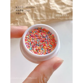Rou Bao เล็บที่มีสีสัน Polka Dot Glitter รอบเลื่อม Girly เรซิ่นเล็บ Art DIY Charms ตกแต่ง