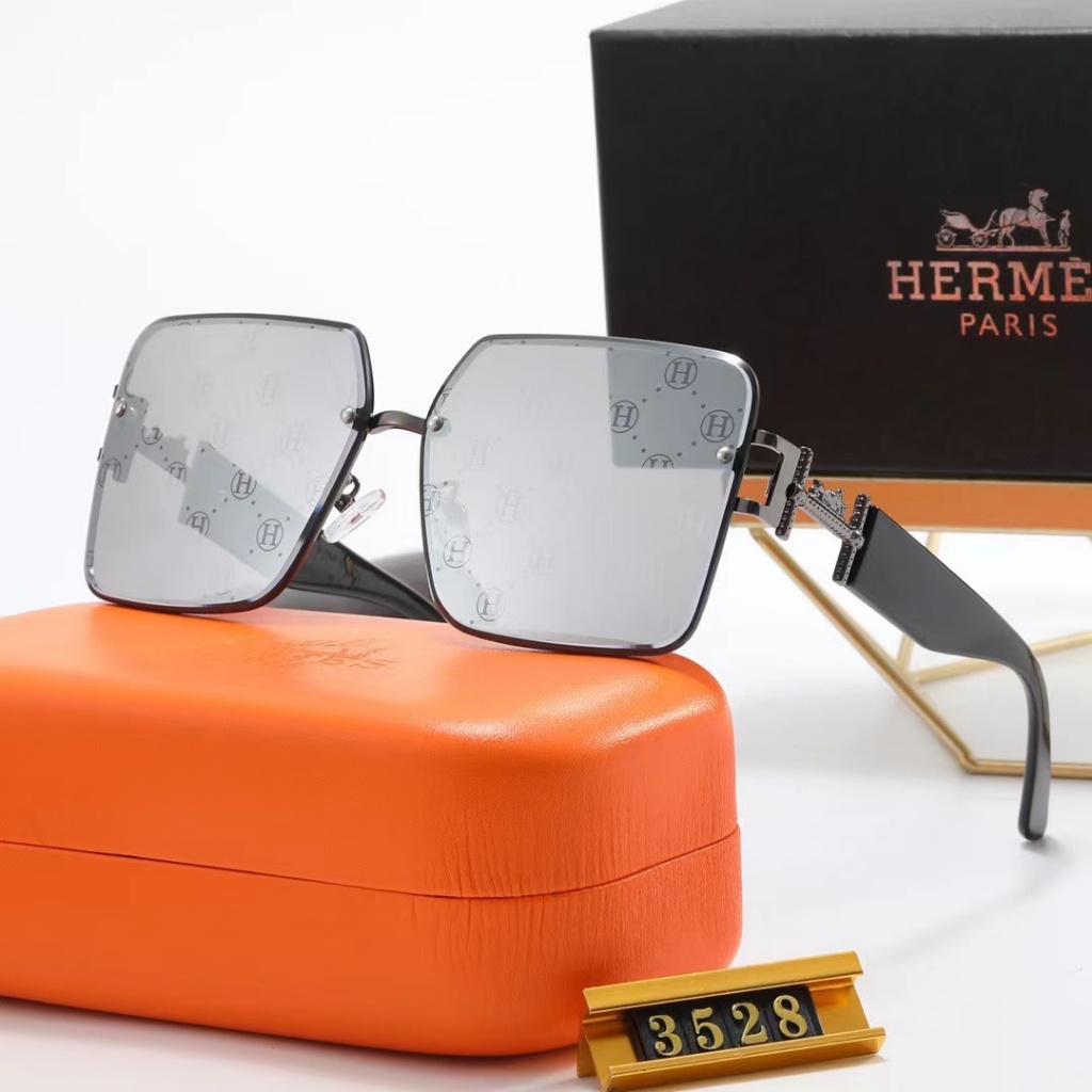 แว่นกันแดด Hermes 2026 สไตล์ใหม่หรูหรา High-End H แนวโน้มแฟชั่นแว่นตากันแดด SK3528