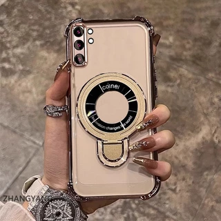 SAMSUNG เคสโทรศัพท์สําหรับSamsung note 10 note 10 Pro note 10 Plus Aestheticเคสโทรศัพท์ออกแบบใหม่เคลือบด้วยไฟฟ้าสี่มุมAnti Dropฟังก์ชั่นTPU soft Shellพร้อมที่วางโทรศัพท์