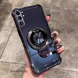 SAMSUNG เคสโทรศัพท์สําหรับSamsung note 10 note 10 Pro note 10 Plus Aestheticเคสโทรศัพท์ออกแบบใหม่เคลือบด้วยไฟฟ้าสี่มุมAnti Dropฟังก์ชั่นTPU soft Shellพร้อมที่วางโทรศัพท์