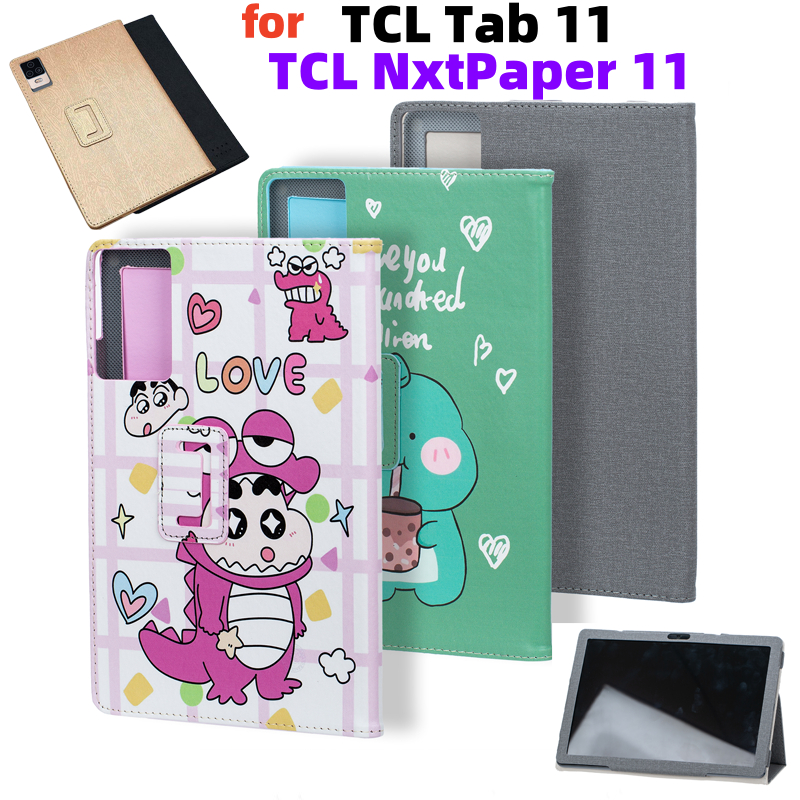 สําหรับ TCL Tab 11 แท็บเล็ตรูปแบบการ์ตูนพับฝาครอบกันกระแทก Flip Full Body เคสป้องกันสําหรับ TCL NxtPaper 11