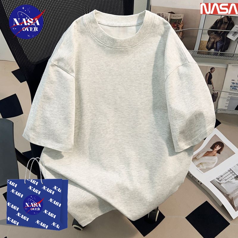 NASA✨สไตล์เกาหลีแฟชั่น✨เสื้อผู้หญิงสไตล์อเมริกันย้อนยุค  เสื้อแขนสั้นคอกลม สีพื้น สไตล์มินิมอลสุดพรีเมียม 🤎✨