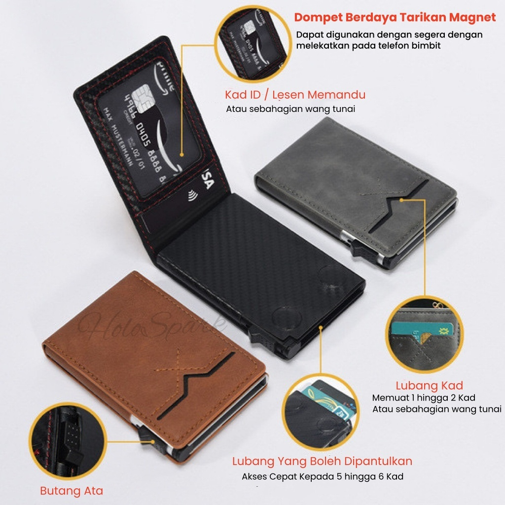 กระเป๋าสตางค์หนังแม่เหล็กสําหรับ iPhone พร้อม RFID ป้องกัน Pop up Card Holder ความจุขนาดใหญ่พร้อมช่องใส่การ์ดหลายช่อง Strong Magnetic Attachment