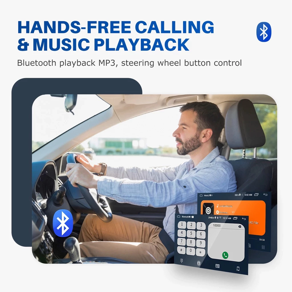 Android 15 ESSGOO จอ android ติดรถยนต์ [4+64/32G+กล้องหลังฟรี] CarPlay FM GPS Wifi YouTube BT EQ USB จอแอนดรอย 7/9/10 นิ้ว thumbnail 6