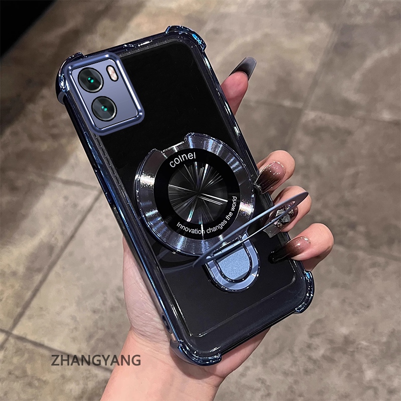 สําหรับ VIVO Y15S Y15A ความงามไฟฟ้า anti drop เคสโทรศัพท์ซิลิโคนพร้อมที่วางโทรศัพท์อเนกประสงค์ U-รูปออกแบบใหม่ TPU soft shell