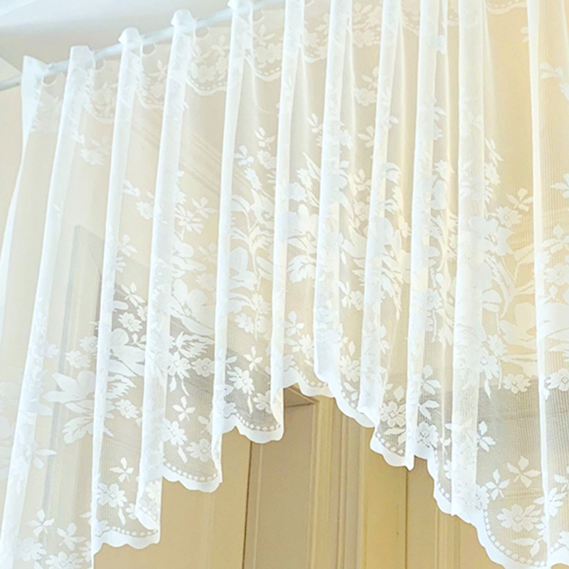 1 ชิ้นลูกไม้สีขาวผ้าม่าน Jacquard หน้าต่าง Drapery Doorway ตกแต่งบ้าน ราคา ถูกที่สุด ดีลบีเคเค แกลเลอรีภาพที่ 9