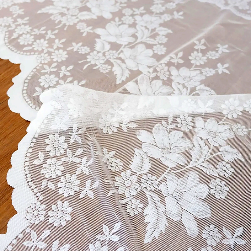 1 ชิ้นลูกไม้สีขาวผ้าม่าน Jacquard หน้าต่าง Drapery Doorway ตกแต่งบ้าน ราคา ถูกที่สุด ดีลบีเคเค แกลเลอรีภาพที่ 5