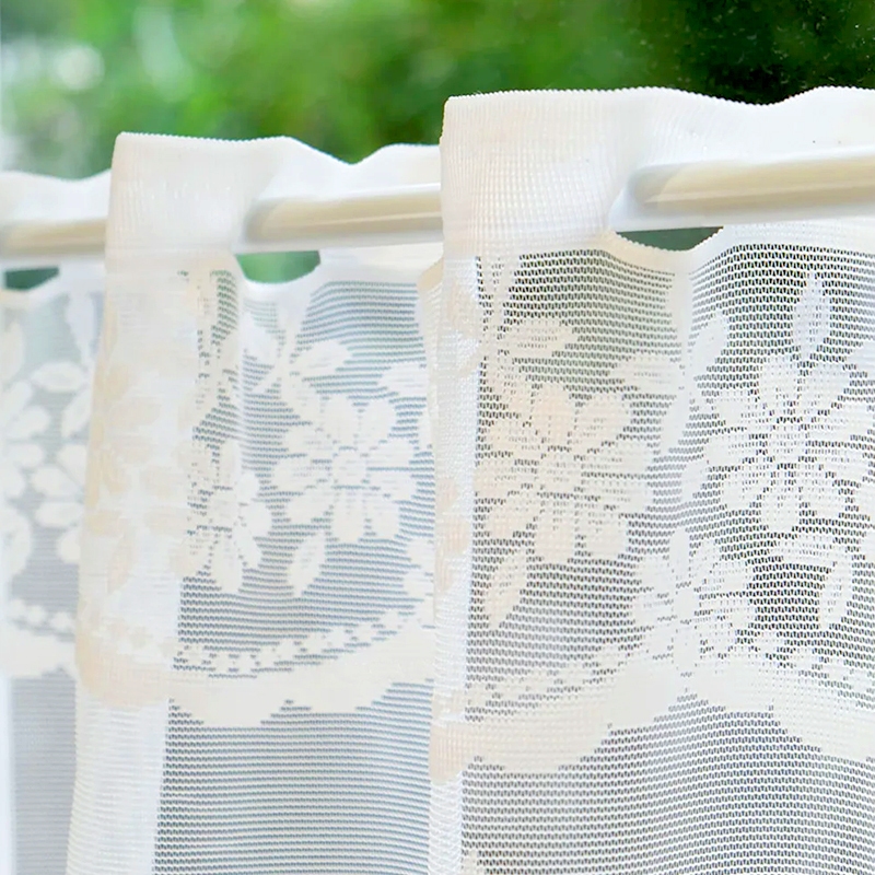 1 ชิ้นลูกไม้สีขาวผ้าม่าน Jacquard หน้าต่าง Drapery Doorway ตกแต่งบ้าน ราคา ถูกที่สุด ดีลบีเคเค แกลเลอรีภาพที่ 8