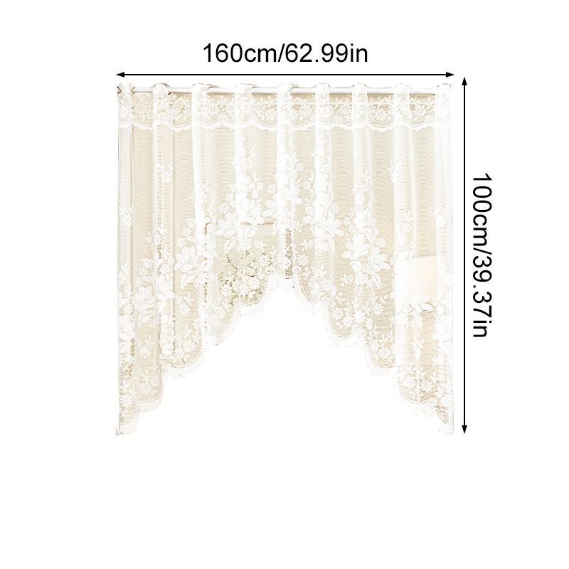 1 ชิ้นลูกไม้สีขาวผ้าม่าน Jacquard หน้าต่าง Drapery Doorway ตกแต่งบ้าน ราคา ถูกที่สุด ดีลบีเคเค แกลเลอรีภาพที่ 3