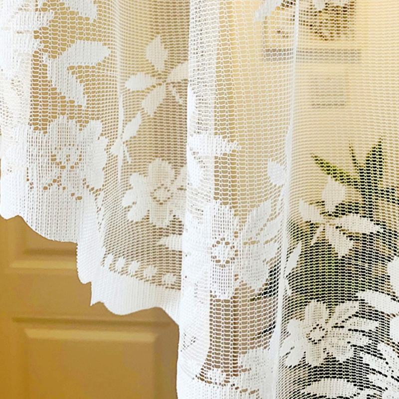 1 ชิ้นลูกไม้สีขาวผ้าม่าน Jacquard หน้าต่าง Drapery Doorway ตกแต่งบ้าน ราคา ถูกที่สุด ดีลบีเคเค แกลเลอรีภาพที่ 6