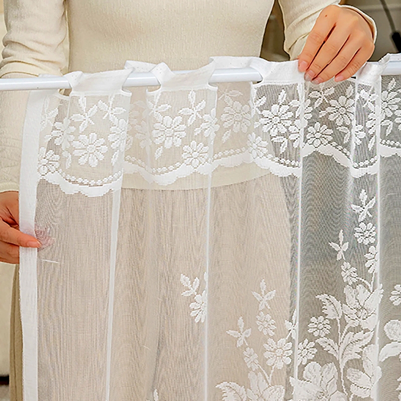 1 ชิ้นลูกไม้สีขาวผ้าม่าน Jacquard หน้าต่าง Drapery Doorway ตกแต่งบ้าน ราคา ถูกที่สุด ดีลบีเคเค แกลเลอรีภาพที่ 7