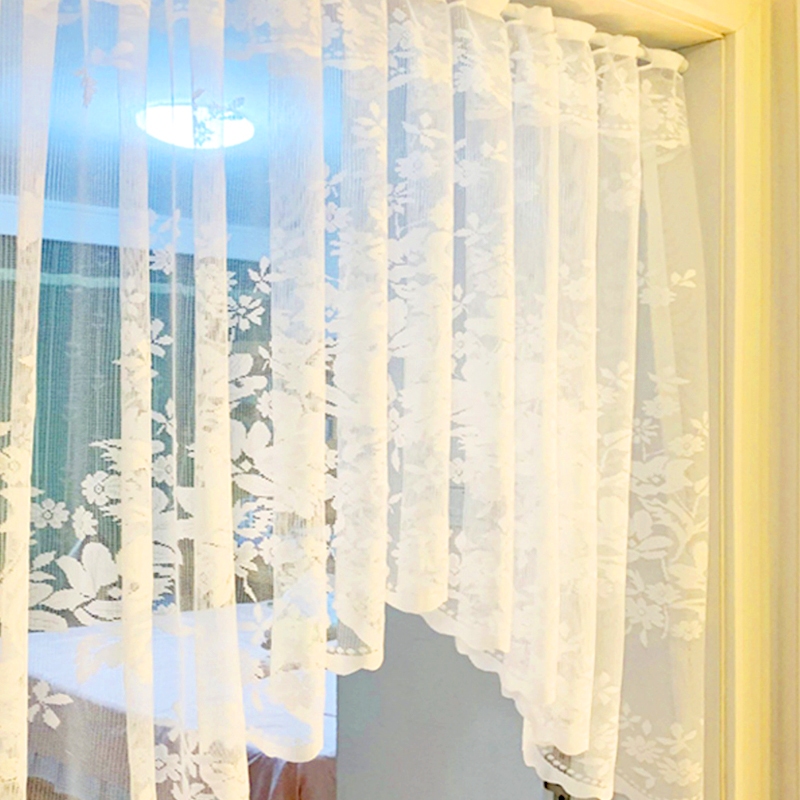 1 ชิ้นลูกไม้สีขาวผ้าม่าน Jacquard หน้าต่าง Drapery Doorway ตกแต่งบ้าน ราคา ถูกที่สุด ดีลบีเคเค แกลเลอรีภาพที่ 2