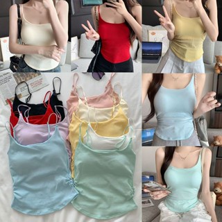 เสื้อเกราะอกระบายจีบมีซับใน - สไตล์ Y2K สวมทับได้หลายสี