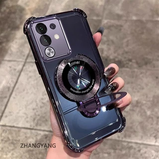 กรณีสําหรับ vivo Y29 4G ความงามไฟฟ้า anti drop เคสโทรศัพท์ซิลิโคนพร้อมผู้ถือโทรศัพท์อเนกประสงค์ U-รูปใหม่ TPU นิ่ม