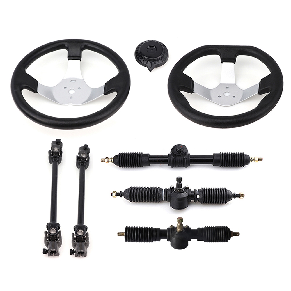 DIY Go Kart อะไหล่พวงมาลัยด้านหน้า 300 มม.320 มม.420 มม.พวงมาลัยเกียร์ Rack Pinion 30T 14 มม.คอลัมน์