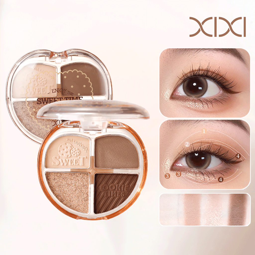 XIXI พาเลทอายแชโดว์ความอิ่มตัวต่ํา 4 สี - Matte/Pearly Pink Eye Makeup Waterproof & High Pigmented อายแชโดว์สไตล์เกาหลี M03
