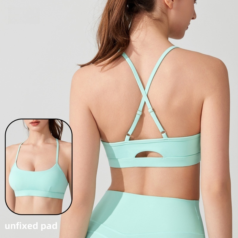 Fly Yoga Yoga Sport Bra Cross Back สายสะพายไหล่ปรับได้ต้านเชื้อแบคทีเรีย