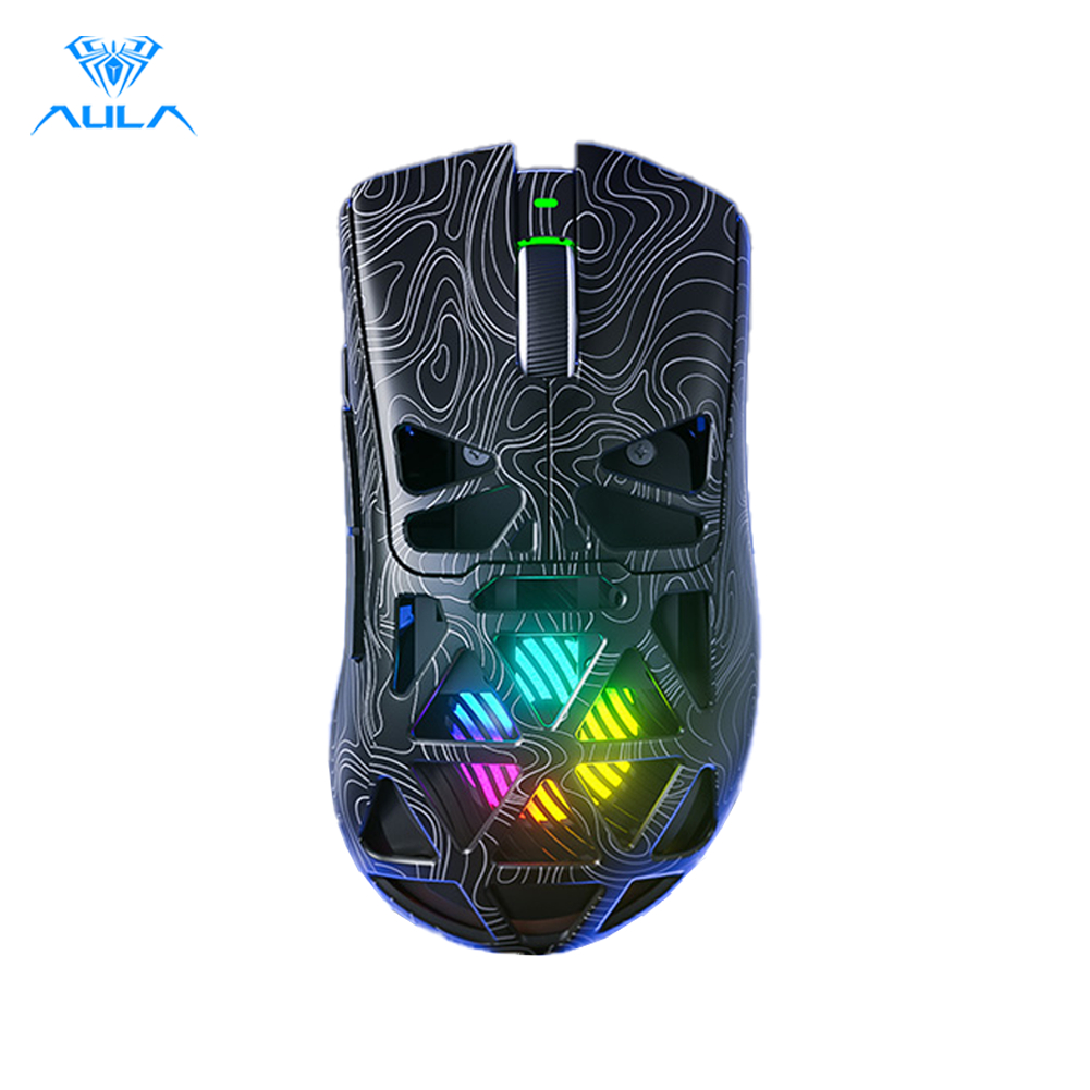 AULA SC620 เมาส์ไร้สาย Hollow Out การออกแบบน้ําหนักเบา Tri-Mode 12000 DPI PAW3311 ปุ่มไฟเกมสํานักงานเมาส์